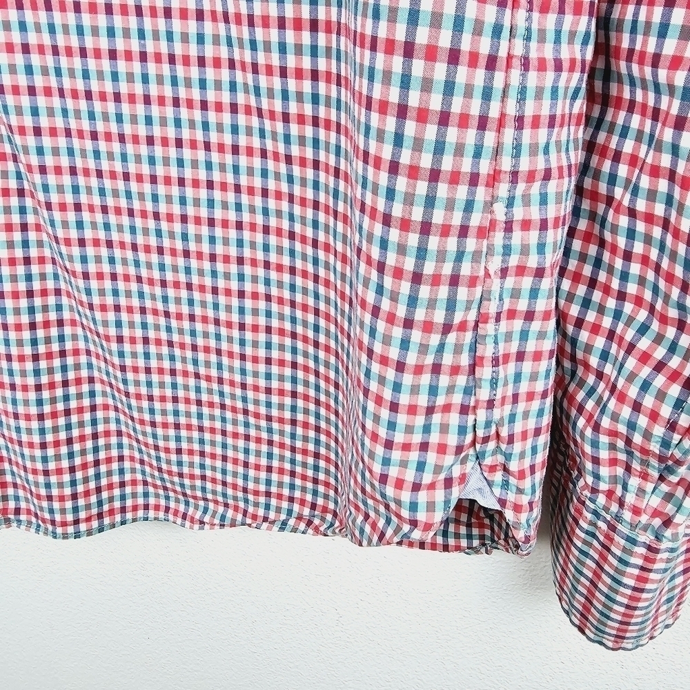 J. Crew Checkered Button Front Shirt, size Large - Picture 6 of 9
